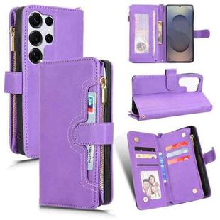 For Samsung Galaxy S25 Ultra 5G Litchi Texture Zipper Leather Phone Case(Purple)