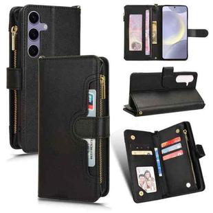 For Samsung Galaxy S25+ 5G Litchi Texture Zipper Leather Phone Case(Black)
