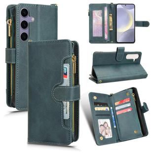 For Samsung Galaxy S25+ 5G Litchi Texture Zipper Leather Phone Case(Green)
