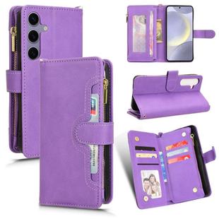 For Samsung Galaxy S25+ 5G Litchi Texture Zipper Leather Phone Case(Purple)