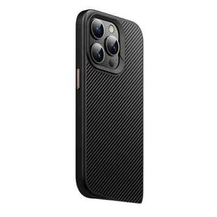 For iPhone 15 Pro MagSafe Kevlar Fiber Shockproof Phone Case(Black)