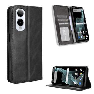 For Cricket Icon 6  Magnetic Buckle Retro Texture Leather Phone Case(Black)
