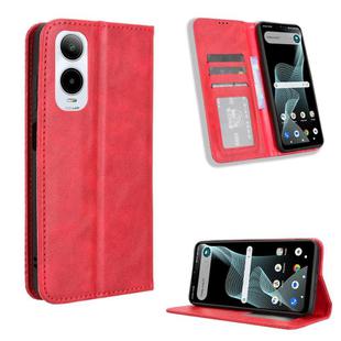 For Cricket Icon 6  Magnetic Buckle Retro Texture Leather Phone Case(Red)