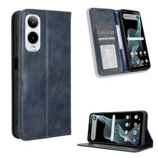 For Cricket Icon 6  Magnetic Buckle Retro Texture Leather Phone Case(Blue)