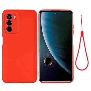 For ZTE Blade V40 Smart Pure Color Liquid Silicone Shockproof Phone Case(Red)