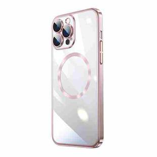 For iPhone 15 Pro Magsafe Magnetic Electroplated PC Phone Case(Pink)