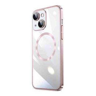 For iPhone 15 Magsafe Magnetic Electroplated PC Phone Case(Pink)