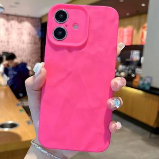 For iPhone 16 Plus Frosted Wrinkles Texture TPU Phone Case(Rose Red)