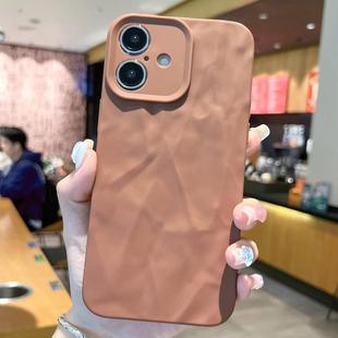 For iPhone 16 Frosted Wrinkles Texture TPU Phone Case(Brown)