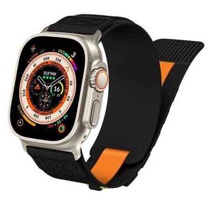 For Apple Watch Ultra 2 49mm Nylon Braided Rope Orbital Watch Band(Black)