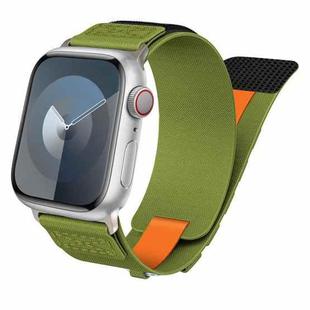 For Apple Watch Series 6 44mm Nylon Braided Rope Orbital Watch Band(Green)