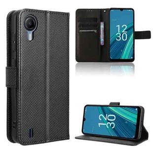 For Cricket Debut S2 U380AC Diamond Texture Leather Phone Case(Black)