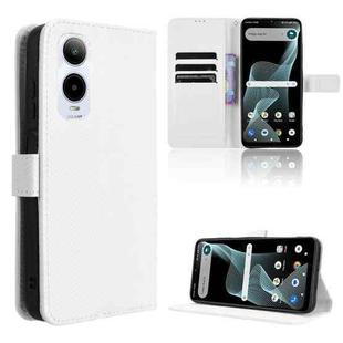 For Cricket Icon 6 Diamond Texture Leather Phone Case(White)