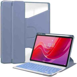For Lenovo Tab M11/Xiaoxin Pad 11 2024 360 Rotation Transparent Smart Leather Case with Keyboard(Lavender)