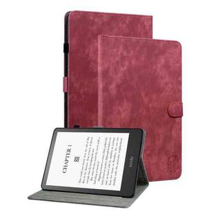 For Amazon Kindle Paperwhite 12th Gen 2024 Tiger Pattern Flip Leather Tablet Case(Red)