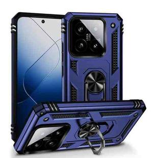 For Xiaomi 14 Shockproof TPU + PC Phone Case with Holder(Blue)