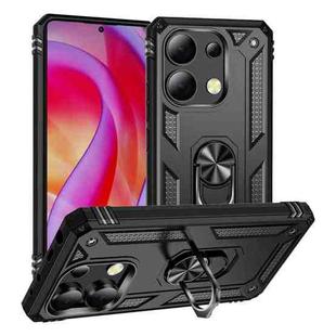 For Xiaomi Redmi Note 13 4G Shockproof TPU + PC Phone Case with Holder(Black)