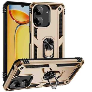 For Xiaomi Redmi 13C 4G/5G Shockproof TPU + PC Phone Case with Holder(Gold)