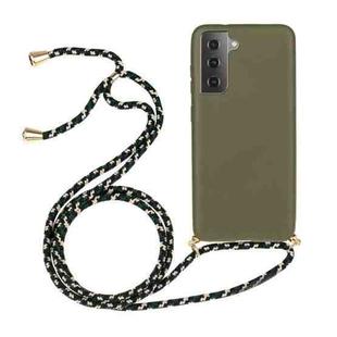 For Samsung Galaxy S24+ 5G Wheat Straw Material + TPU Phone Case with Lanyard(Army Green)