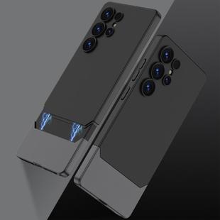For Samsung Galaxy S25 Ultra 5G GKK Mortise-Tenon Connection Contrast Color Shockproof Phone Case(Black Silver)