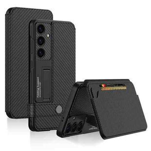 For Samsung Galaxy S24 5G GKK Flip Wallet Leather Phone Case, Without Pen(Carbon Fiber Texture)