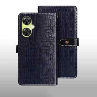 For OnePlus Nord CE 3 Lite idewei Crocodile Texture Leather Phone Case(Dark Blue)