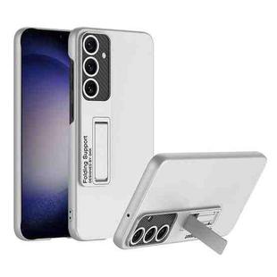 For Samsung Galaxy S24 5G GKK Ultra-thin Shockproof Phone Case with Holder(Silver)