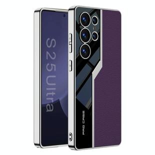For Samsung Galaxy S25 Ultra 5G GKK Plating TPU + Leather Supercar Full Coverage Phone Case(Purple)