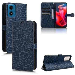 For Motorola Moto G24 / G04 Honeycomb Dot Texture Leather Phone Case(Blue)