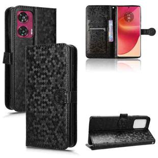 For Motorola Edge 50 Fusion Honeycomb Dot Texture Leather Phone Case(Black)