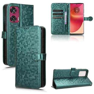For Motorola Edge 50 Fusion Honeycomb Dot Texture Leather Phone Case(Green)