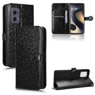 For Motorola Edge 5G 2024 Honeycomb Dot Texture Leather Phone Case(Black)