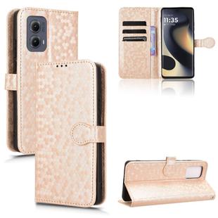 For Motorola Edge 5G 2024 Honeycomb Dot Texture Leather Phone Case(Gold)