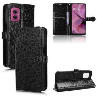 For Motorola Moto G55 5G Honeycomb Dot Texture Leather Phone Case(Black)