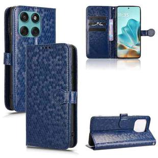 For Motorola Edge 5G 2025 Honeycomb Dot Texture Leather Phone Case(Blue)