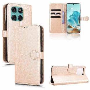 For Motorola Edge 60 Fusion Honeycomb Dot Texture Leather Phone Case(Gold)