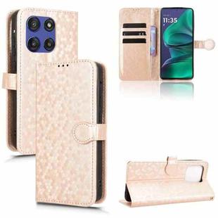 For Motorola Moto G Stylus 5G 2025 Honeycomb Dot Texture Leather Phone Case(Gold)