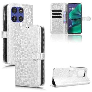 For Motorola Moto G Stylus 5G 2025 Honeycomb Dot Texture Leather Phone Case(Silver)