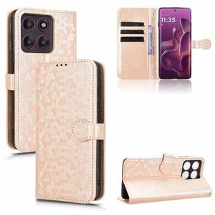 For Motorola Edge 60 Pro Honeycomb Dot Texture Leather Phone Case(Gold)