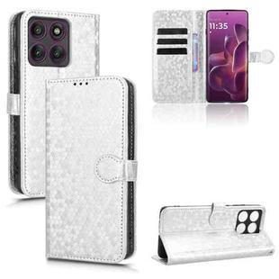 For Motorola Edge 60 Pro Honeycomb Dot Texture Leather Phone Case(Silver)