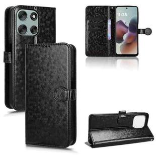For Motorola Moto G56 5G Honeycomb Dot Texture Leather Phone Case(Black)