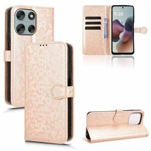 For Motorola Moto G66J 5G JP Honeycomb Dot Texture Leather Phone Case(Gold)