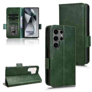 For Samsung Galaxy S24 Ultra 5G Symmetrical Triangle Leather Phone Case(Green)