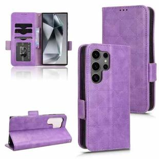 For Samsung Galaxy S24 Ultra 5G Symmetrical Triangle Leather Phone Case(Purple)