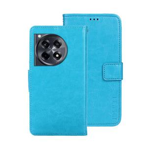 For OnePlus 12R idewei Crazy Horse Texture Leather Phone Case(Sky Blue)