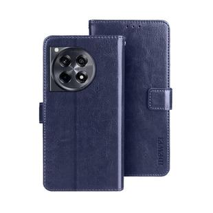 For OnePlus 12R idewei Crazy Horse Texture Leather Phone Case(Blue)