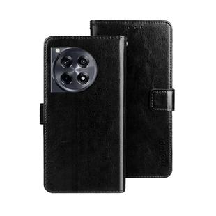 For OnePlus 12R idewei Crazy Horse Texture Leather Phone Case(Black)