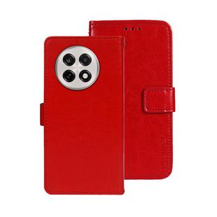 For OnePlus 13R idewei Crazy Horse Texture Leather Phone Case(Red)