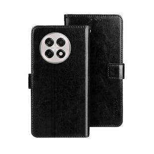 For OnePlus 13R idewei Crazy Horse Texture Leather Phone Case(Black)
