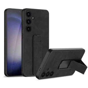 For Samsung Galaxy S24 5G GKK Skin Feel Frosted Leather Fold Holder Phone Case(Black)